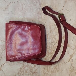 HOBO cherry red vintage style flap clousure crossbody bag
